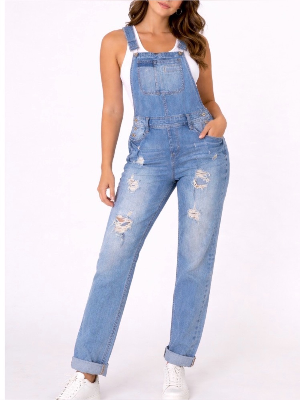 Arizona Overall's Coveralls straight leg distressed SZ SM holy one piece